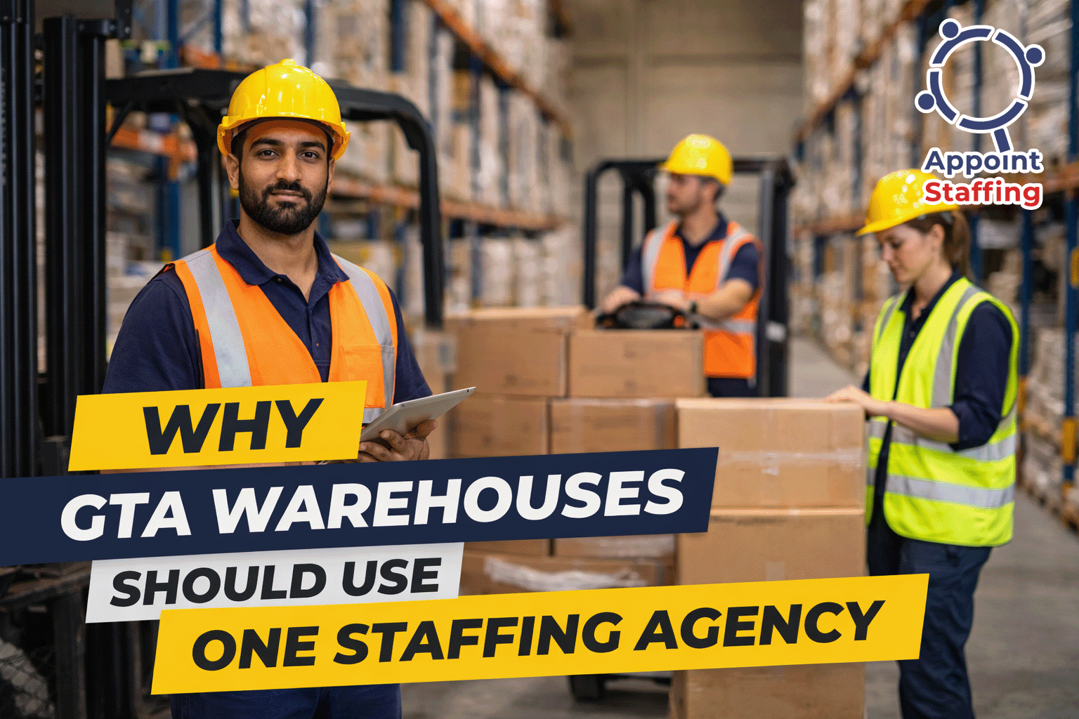 Experienced warehouse associates working in a Greater Toronto Area distribution centre